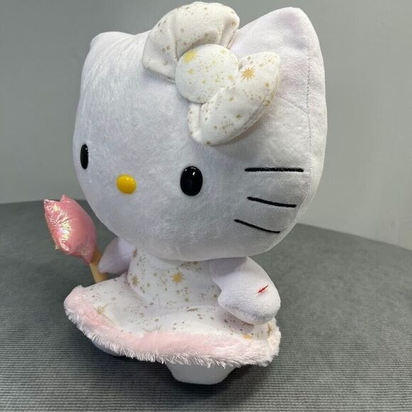 Hello Kitty Angel Fairy Plush 12' Doll Bow Gold Stars Wand 2013 Ty Sanrio - Picture 2 of 16